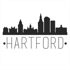 Hartford Connecticut. City Skyline. Silhouette City. Design Vector. Famous Monuments.