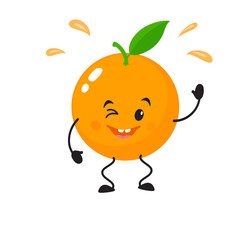 A cute, attractive orange, cheerful character with emotion.