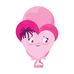 Isolated female heart cartoon vector design