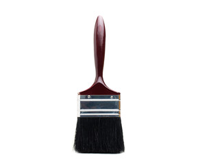Dark brown paint brush on a white background