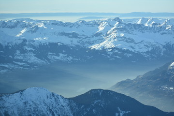 Snowy mountain landscape