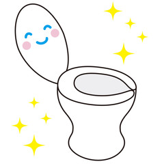 キレイなトイレ　顔つき　笑顔　キャラクター　イメージ