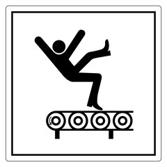 Fall Hazard From Conveyor Symbol Sign, Vector Illustration, Isolate On White Background Label .EPS10