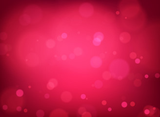 Blurred snowflakes on red background. Vector illustration.