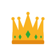 Isolated king green and gold crown vector design