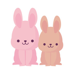 Obraz na płótnie Canvas kawaii rabbits cartoons vector design