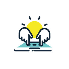 Isolated hands and digital smartphone vector design