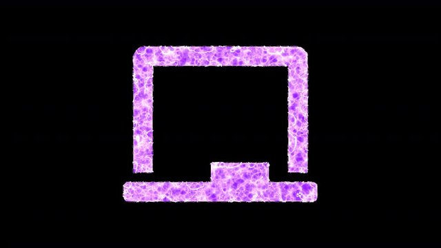 Symbol chalkboard shimmers in three colors: Purple, Green, Pink. In - Out loop. Alpha channel Premultiplied - Matted with color black