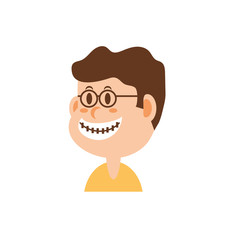 Isolated boy cartoon with glasses vector design