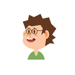Isolated boy cartoon with glasses vector design