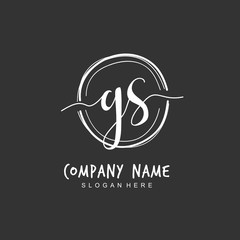 Handwritten initial letter G S GS for identity and logo. Vector logo template with handwriting and signature style.