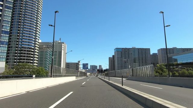 Running video. Road surrounded by apartments