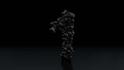 Number One formed with geometric shape