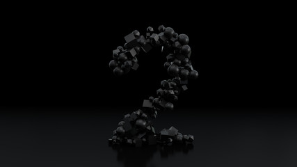 Number Two formed with geometric shapes