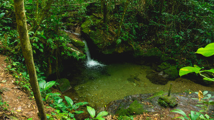 Beautiful and little cascade in Panacam forest Honduras