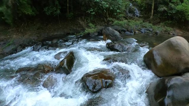 Rapids on a river in Khao Sok National Park, Thailand. slowmotion