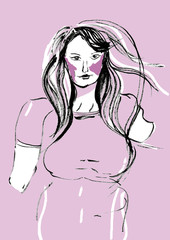 girl hand drawn illustration,art design