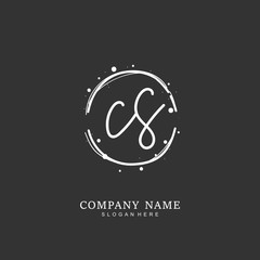 Handwritten initial letter C S CS for identity and logo. Vector logo template with handwriting and signature style.