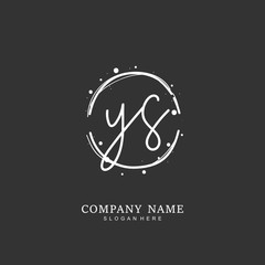 Handwritten initial letter Y S YS for identity and logo. Vector logo template with handwriting and signature style.