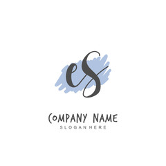 Handwritten initial letter E S ES for identity and logo. Vector logo template with handwriting and signature style.