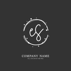 Handwritten initial letter E S ES for identity and logo. Vector logo template with handwriting and signature style.