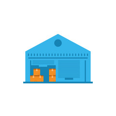 Isolated delivery boxes and garage vector design © djvstock