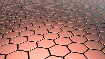 Abstract 3d objects pattern background cubes and hexagons, 3d Rendering