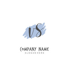 Fototapeta premium Handwritten initial letter V S VS for identity and logo. Vector logo template with handwriting and signature style.