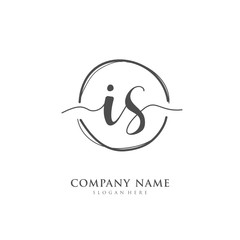 Handwritten initial letter I S IS for identity and logo. Vector logo template with handwriting and signature style.