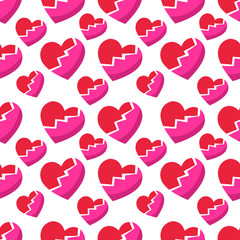 broken heart symbol seamless pattern vector illustration background