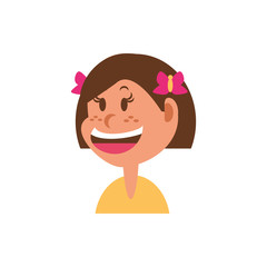 Isolated girl cartoon with brown hair vector design