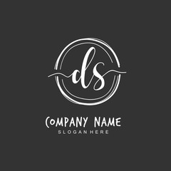 Handwritten initial letter D S DS for identity and logo. Vector logo template with handwriting and signature style.