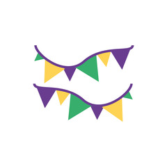 Isolated mardi gras banner pennant vector design