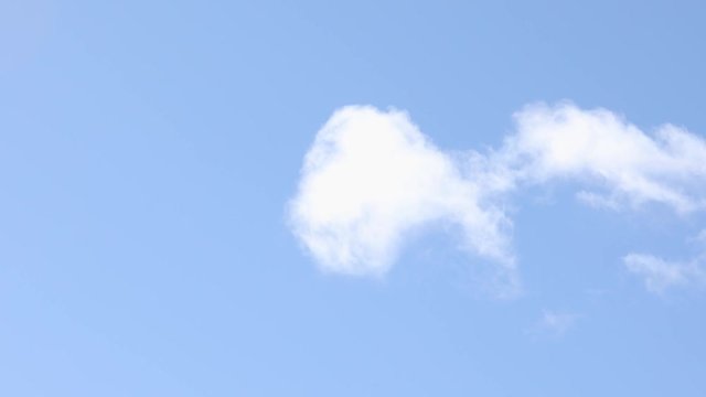 passing white clouds in the blue sky, 4k