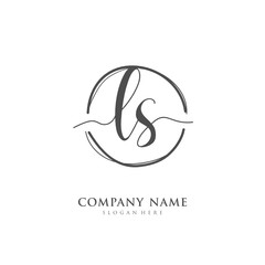 Handwritten initial letter L S LS for identity and logo. Vector logo template with handwriting and signature style.