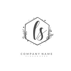 Handwritten initial letter L S LS for identity and logo. Vector logo template with handwriting and signature style.