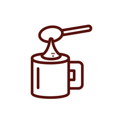 Isolated coffee mug and spoon vector design