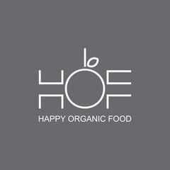 Initials logo. HOF Logo Design. Organic Food Logo Design