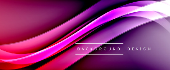 Dynamic trendy fluid color gradient abstract background with flowing wave lines. Vector Illustration