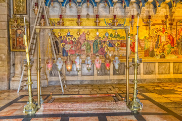 Stone of Anointing in Holy Sepulchre Church