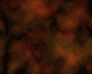Gold/red nebula with stars
