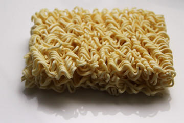 Close up of instant noodles texture