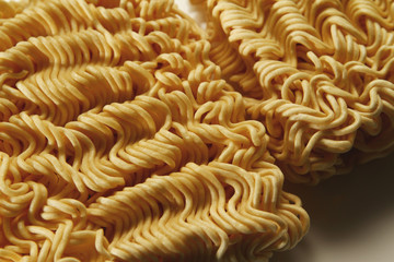 Close up of instant noodles texture