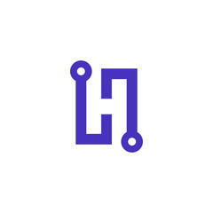 Tech Letter H initial logo design