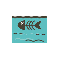 Isolated dead fish inside sea vector design