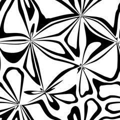 seamless surface. fancy doodle shapes. black ink lines on white