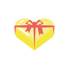 Gift heart with bowtie vector design