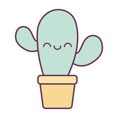kawaii cactus plant cartoon vector design