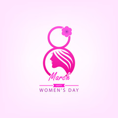 8 March. Happy women's day design background. Vector illustration