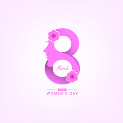 8 March. Happy women's day design background. Vector illustration